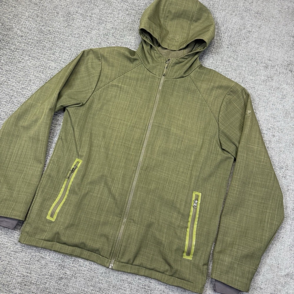 Under Armour Storm Jacket Mens Large Green Coldgear Infrared Ski Snow‎ Hooded UA